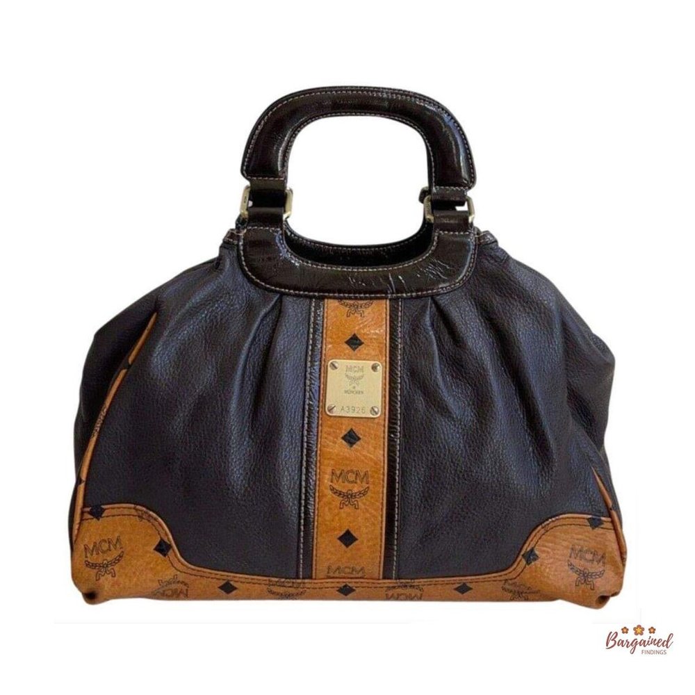 Authentic MCM Cognac Visetos Satchel Bag